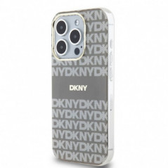 Apple iPhone 15 Pro Max Coque DKNY Repeat Texture Pattern Stripe MagSAFE  Beige