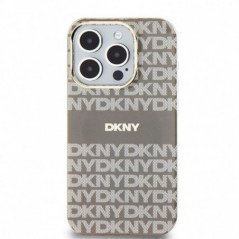 Apple iPhone 15 Pro Max Coque DKNY Repeat Texture Pattern Stripe MagSAFE  Beige