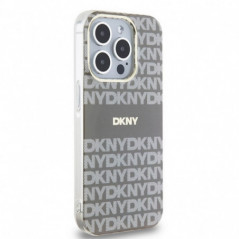 Apple iPhone 15 Pro Max Coque DKNY Repeat Texture Pattern Stripe MagSAFE  Beige