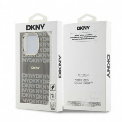 Apple iPhone 15 Pro Max Coque DKNY Repeat Texture Pattern Stripe MagSAFE  Beige