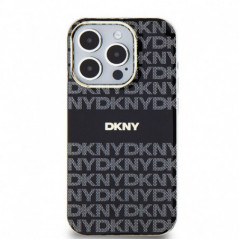 Apple iPhone 13 Pro Max Coque DKNY Repeat Texture Pattern Stripe MagSAFE  Noir