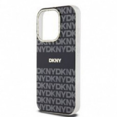 Apple iPhone 14 Pro Coque DKNY Repeat Texture Pattern Stripe MagSAFE  Noir