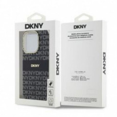 Apple iPhone 14 Pro Coque DKNY Repeat Texture Pattern Stripe MagSAFE  Noir