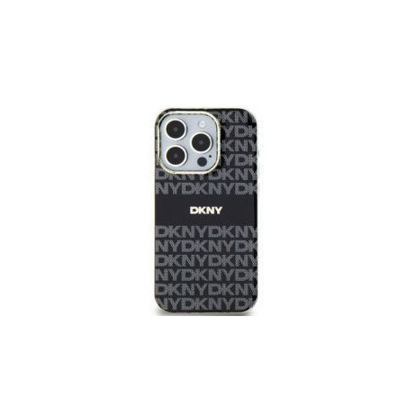 Apple iPhone 15 Coque DKNY Repeat Texture Pattern Stripe MagSAFE  Noir