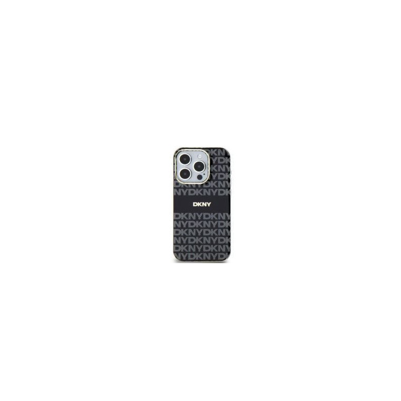 Apple iPhone 15 Plus Coque DKNY Repeat Texture Pattern Stripe MagSAFE  Noir