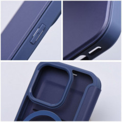 Apple iPhone 16 Portefeuilles Smart Mag Book Élégant  MagSAFE  Bleu