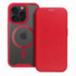 Apple iPhone 16 Pro Portefeuilles Smart Mag Book Élégant  MagSAFE  Rouge