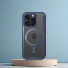 Apple iPhone 16 Pro Portefeuilles Smart Mag Book Élégant  MagSAFE  Bleu
