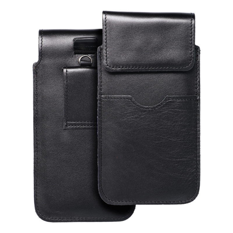 XIAOMI Redmi Note 10 Pro Max Etui universel, Étui de ceinture ROYAL - Leather universal flap pocket Noir