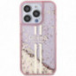 Apple iPhone 15 Pro Max Coque Guess Liquid Glitter Gold Stripes Rose