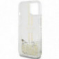 Apple iPhone 15 Plus Coque Guess Liquid Glitter Gold Stripes Transparent