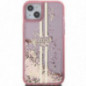 Apple iPhone 15 Plus Coque Guess Liquid Glitter Gold Stripes Rose