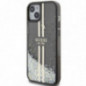 Apple iPhone 15 Plus Coque Guess Liquid Glitter Gold Stripes Noir