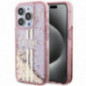 Apple iPhone 15 Pro Coque Guess Liquid Glitter Gold Stripes Rose