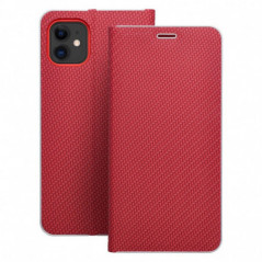 Apple iPhone 11 Portefeuilles LUNA Book Carbon Fibre de carbone, Élégant  Rouge