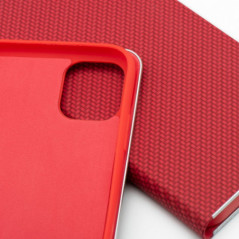 Apple iPhone 11 Portefeuilles LUNA Book Carbon Fibre de carbone, Élégant  Rouge