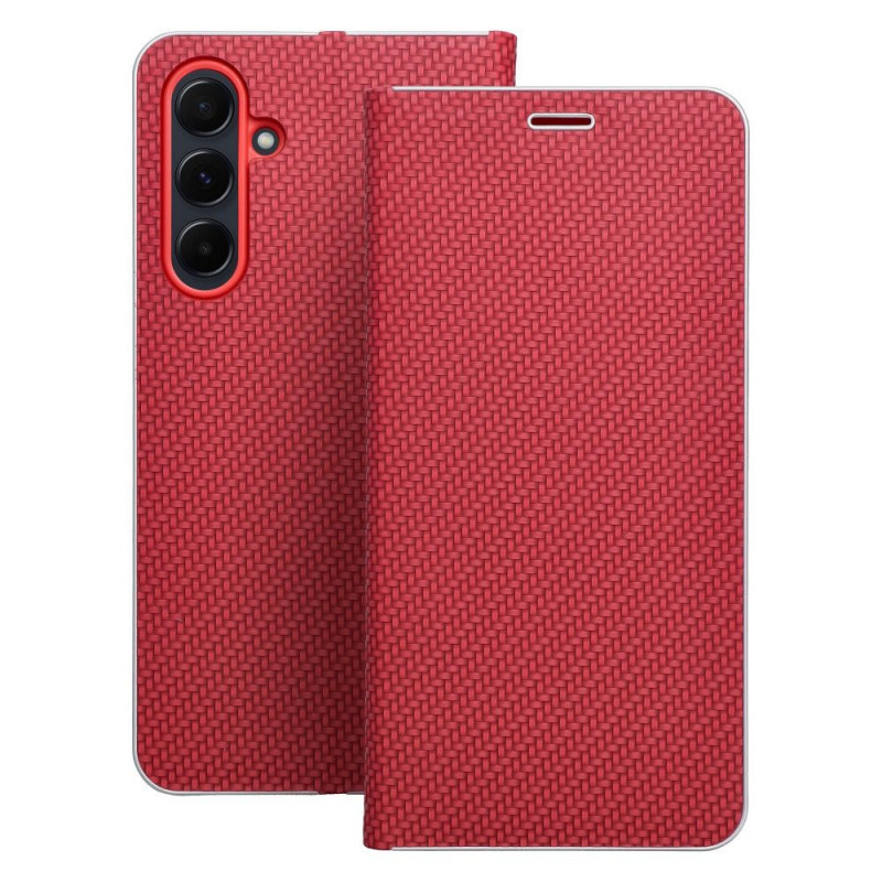 XIAOMI Redmi Note 13 Pro 4G Portefeuilles LUNA Book Carbon Fibre de carbone, Élégant  Rouge