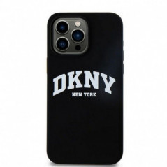 Apple iPhone 14 Pro Max Coque DKNY Silicone White Arch Logo MagSAFE  Noir