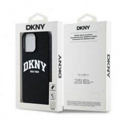 Apple iPhone 14 Pro Max Coque DKNY Silicone White Arch Logo MagSAFE  Noir