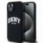 Apple iPhone 15 Coque DKNY Silicone White Arch Logo MagSAFE  Noir