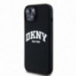 Apple iPhone 15 Coque DKNY Silicone White Arch Logo MagSAFE  Noir