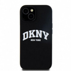 Apple iPhone 15 Coque DKNY Silicone White Arch Logo MagSAFE  Noir