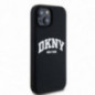 Apple iPhone 15 Coque DKNY Silicone White Arch Logo MagSAFE  Noir