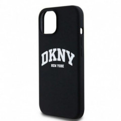 Apple iPhone 15 Coque DKNY Silicone White Arch Logo MagSAFE  Noir