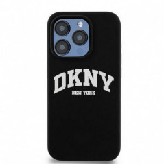 Apple iPhone 15 Plus Coque DKNY Silicone White Arch Logo MagSAFE  Noir