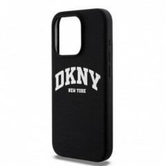 Apple iPhone 15 Plus Coque DKNY Silicone White Arch Logo MagSAFE  Noir