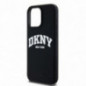 Apple iPhone 15 Pro Max Coque DKNY Silicone White Arch Logo MagSAFE  Noir