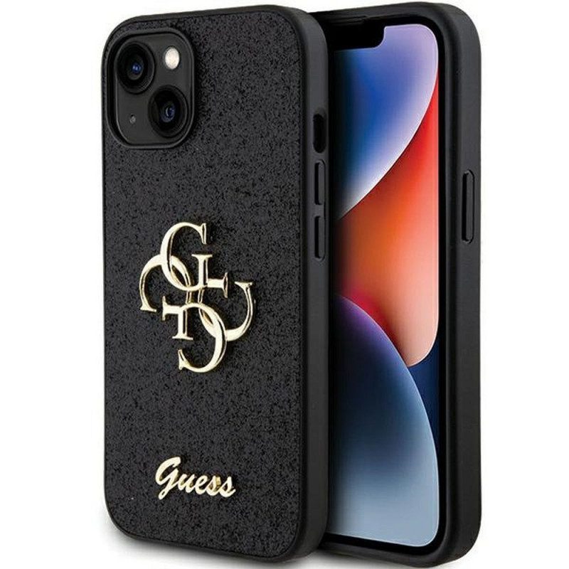 Apple iPhone 15 Plus Coque Guess Fixed Glitter Big 4G Noir