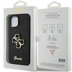 Apple iPhone 15 Plus Coque Guess Fixed Glitter Big 4G Noir