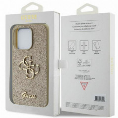 Apple iPhone 15 Pro Max Coque Guess Fixed Glitter Big 4G Or