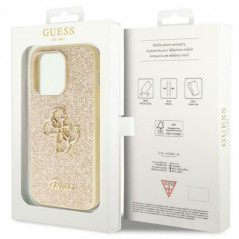 Apple iPhone 14 Pro Max Coque Guess Fixed Glitter Big 4G Or