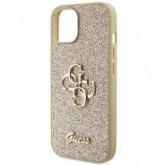 Apple iPhone 15 Coque Guess Fixed Glitter Big 4G Or
