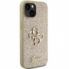 Apple iPhone 15 Coque Guess Fixed Glitter Big 4G Or