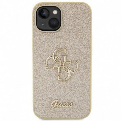 Apple iPhone 15 Coque Guess Fixed Glitter Big 4G Or