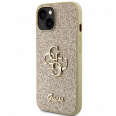 Apple iPhone 15 Coque Guess Fixed Glitter Big 4G Or
