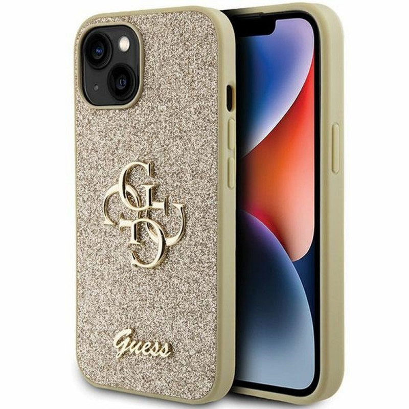 Apple iPhone 15 Plus Coque Guess Fixed Glitter Big 4G Or
