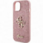 Apple iPhone 15 Coque Guess Fixed Glitter Big 4G Rose