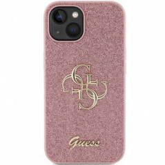 Apple iPhone 15 Coque Guess Fixed Glitter Big 4G Rose