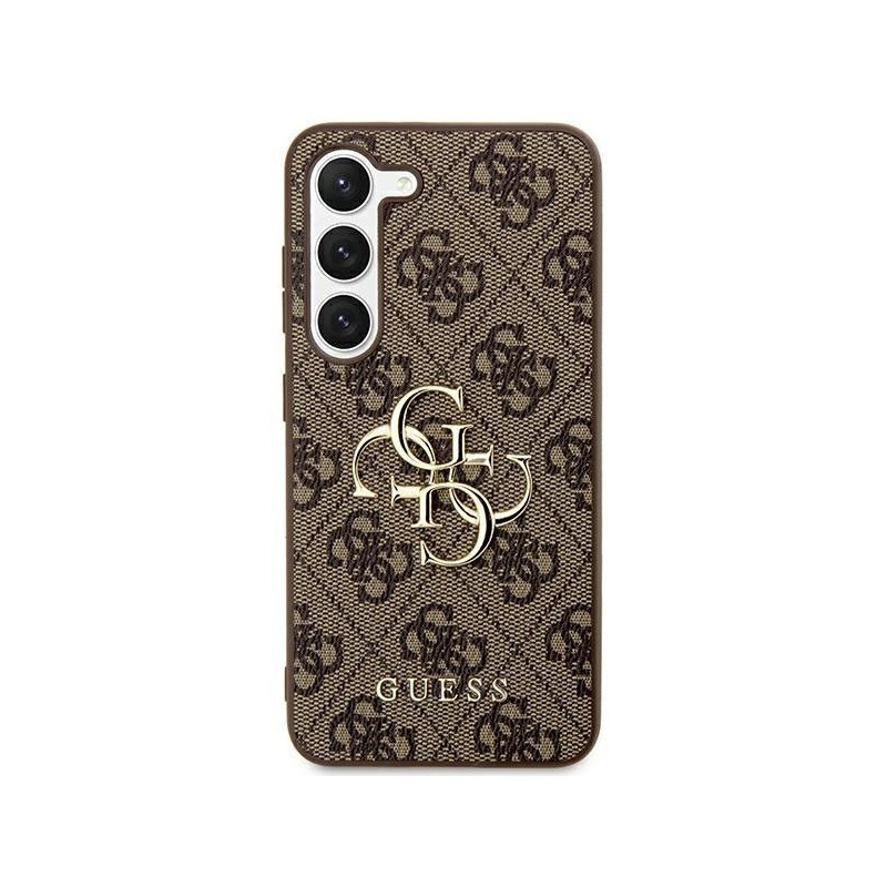 Samsung Galaxy S24 ULTRA Coque Guess Leather 4G Metal Logo Brun