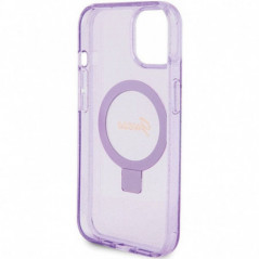Apple iPhone 15 Plus Coque Guess Glitter Script Logo - Ring stand MagSAFE  Violet (Purple)