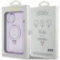 Apple iPhone 15 Plus Coque Guess Glitter Script Logo - Ring stand MagSAFE  Violet (Purple)