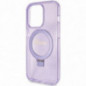 Apple iPhone 15 Pro Coque Guess Glitter Script Logo - Ring stand MagSAFE  Violet (Purple)