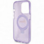 Apple iPhone 15 Pro Coque Guess Glitter Script Logo - Ring stand MagSAFE  Violet (Purple)