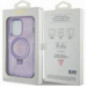 Apple iPhone 15 Pro Coque Guess Glitter Script Logo - Ring stand MagSAFE  Violet (Purple)