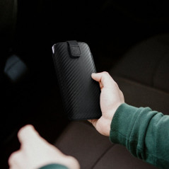 Oppo Reno5 5G Etui universel Pocket Carbon Modèle de carbone  Noir 