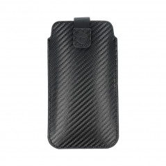 Apple iPhone 11 Pro Max Etui universel Pocket Carbon Modèle de carbone  Noir 